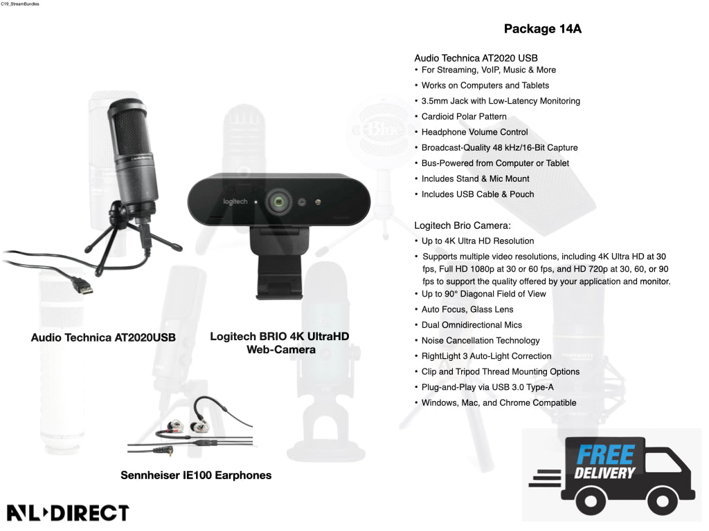 High Quality Audio & Video Web-Conference Setup for WFH Bundles