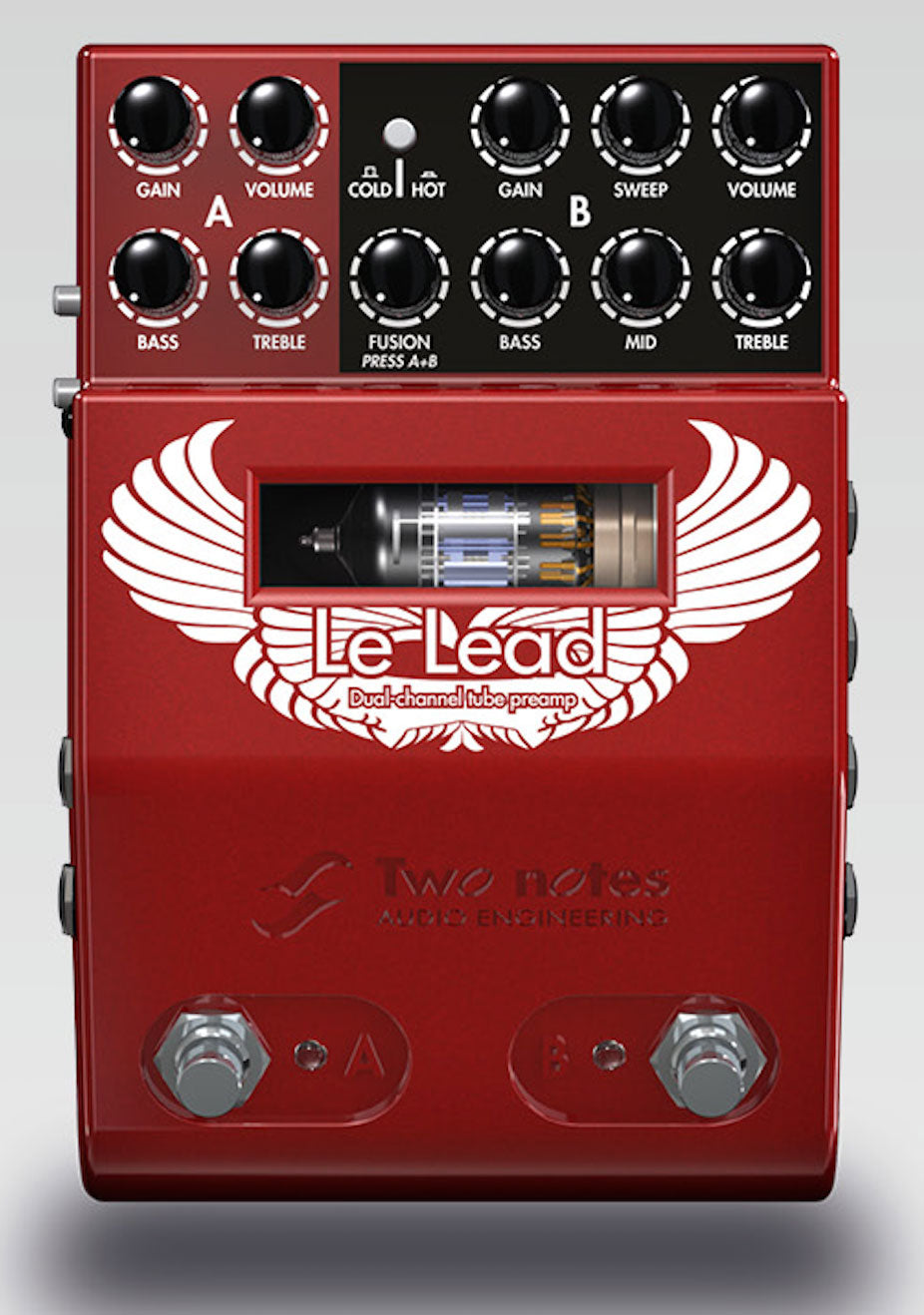 high gain preamp pedal Two Notes Le Lead 2-channel Hi-Gain Tube Preamp Pedal (Left 1)