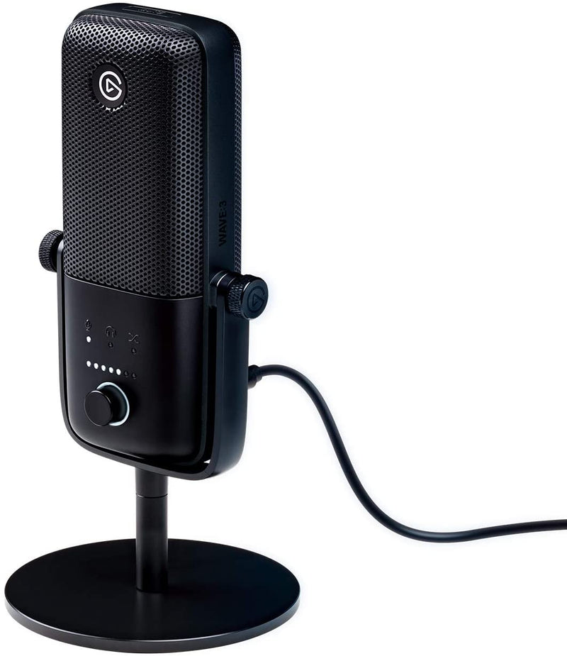 Elgato Wave 3 USB Condenser Microphone and Digital Mixer for Streaming, Recording, Podcasting.