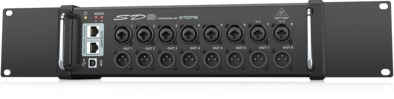 Behringer SD8 Stage Box with 8 Remote-Controllable Midas Preamps, 8 Outputs