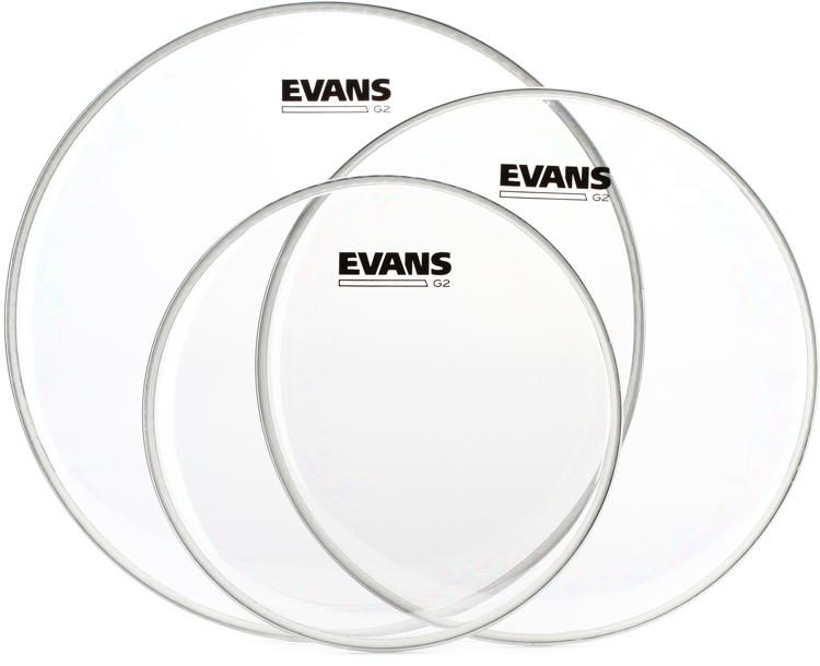 Evans G2 Clear 3-piece Tom Pack - 10/12/14 inch + 14" HD Dry (Snare)