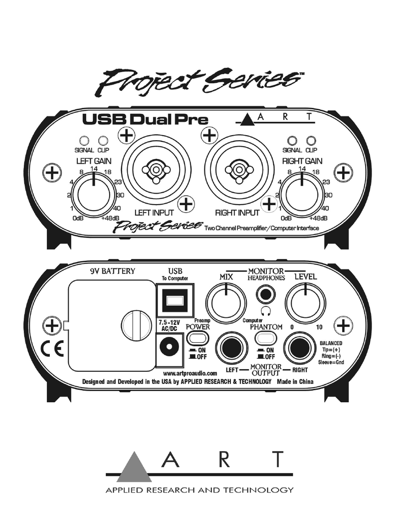 ART USB Dual Pre Two Channel Preamplifier/Computer Interface
